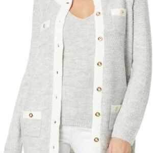 Lilly Pulitzer Gray and Cream Cardigan Sweater